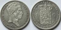 Nederland een gulden zonder streepje tussen kroon en wapen, met mooie details! -
