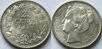Nederland 25 cent full original lustre -
