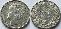 Nederland 25 cent with some original lustre -