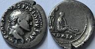 Roman Empire denarius rare type: Judea seated in attitude of mourning (ex Kunker) attractive patina! -