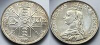 Great-Britain double florin struck with polished dies, very attractive piece with shiny fields! -