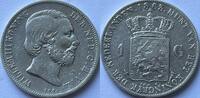 Nederland een gulden 1863 SS- 37.03 US$  +  173.59 US$ shipping