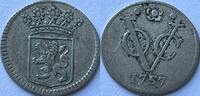 VOC Holland zilveren afslag halve duit 1757 SS 225.67 US$  +  173.59 US$ shipping