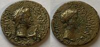 Thrace Ae bronze ZJ (11BC-12AD) Rhoemetalkes the first with laureate head of Augustus right VF