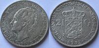 Nederland 2,5 gulden rough hair variant -