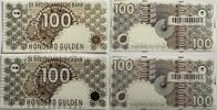 Nederland 100 gulden two pieces with consecutive numbers -