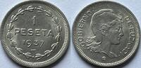 Spain (Euzkadi) one peseta with original lustre -