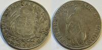 Peru four reales weakly in center ovserve and reverse -
