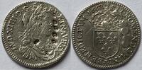 France 1/12e ecu with seven countermarks (!) -