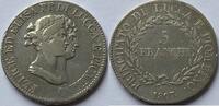 Italian States (Lucca and Piombino) five franc cleaned -