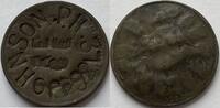 France ten cent coin used as dog tag (trench art, unique piece) -