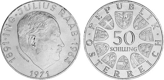 50 schilling 1971 sterreich