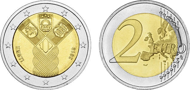 ESTONIA 2 EURO 2018 Independence of Estonia Commemorative 2 euro Coin *UNC