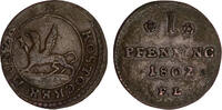 1 Pfennig 1802 Rostock, Hansestadt Rostock, Hansestadt sehr schön