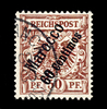 Krone Marokko - Krone/Adler mit steilem, schwarzem Buchdruck-Aufdruck Ausgabedatum 20.