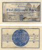 Mark Crailsheim - Württemberg Stadtkasse 5 Billionen Mark 14.11.1923 Keller 909 c ...
