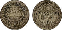 3 Pfennig - 1750 Rostock, Hansestadt Rostock, Hansestadt sehr schön