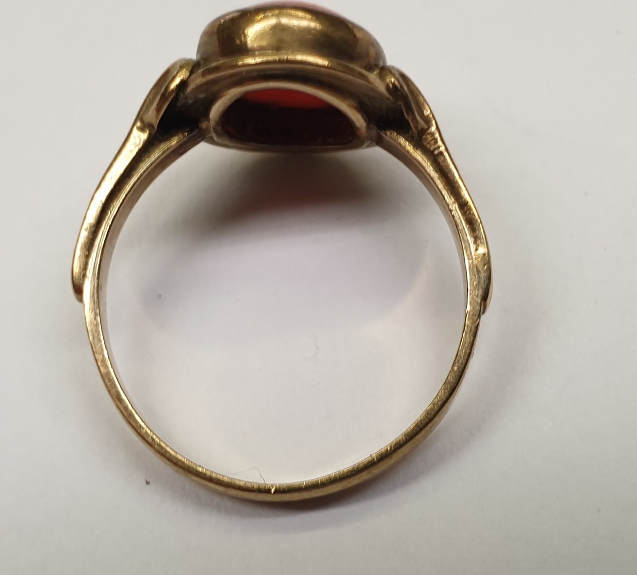 Vintage Korallenring Goldring online mit Koralle Gelbgold 18K 750 Gold