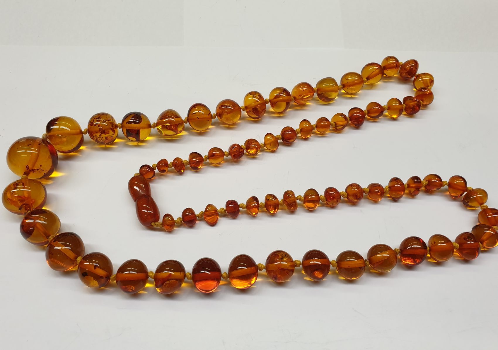 Alte Bernsteinkette Kette Bernstein Bernsteinschmuck Amber Butterscotch ...