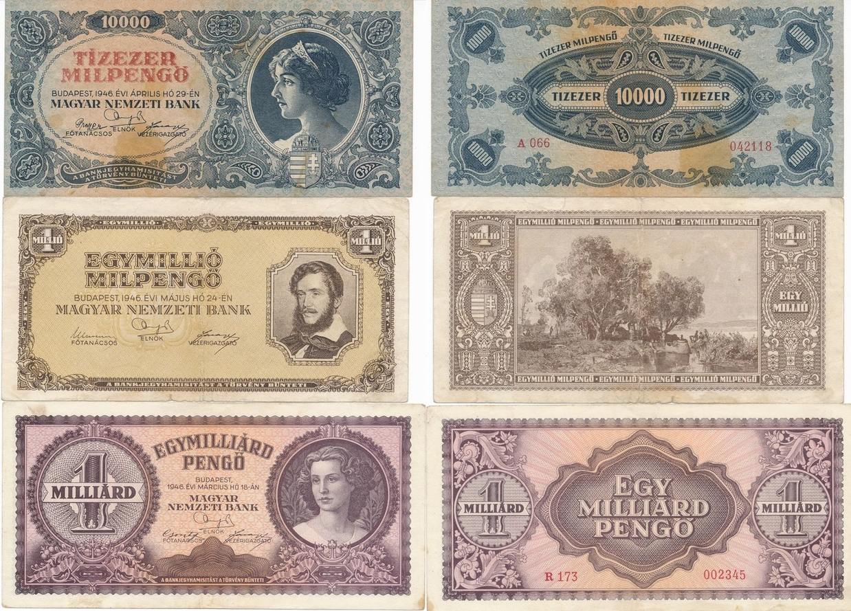 ungarn-10000-1-mill-1-mrd-peng-1946-lot-3-banknoten-gebraucht-i-iii