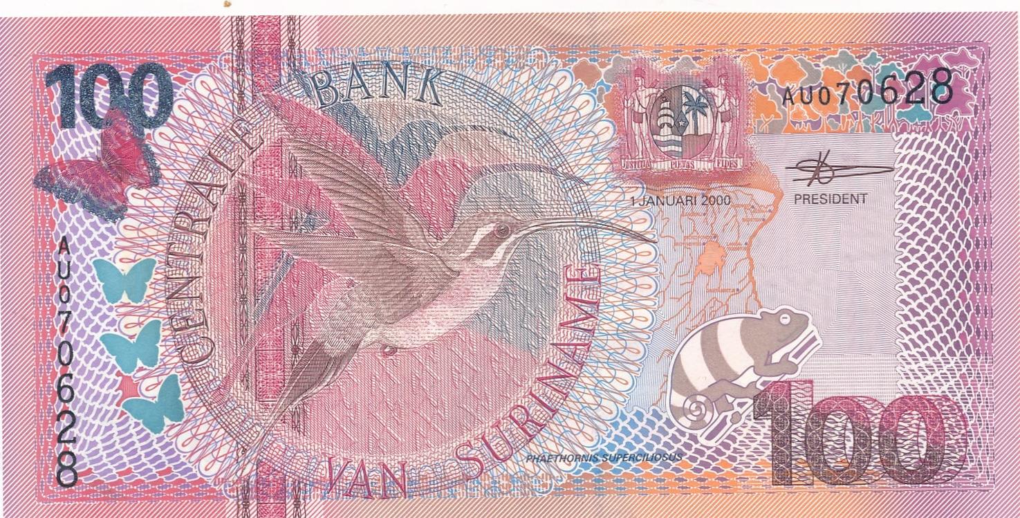 100 Gulden 2000 Suriname Honderd Gulden UNC unz | MA-Shops