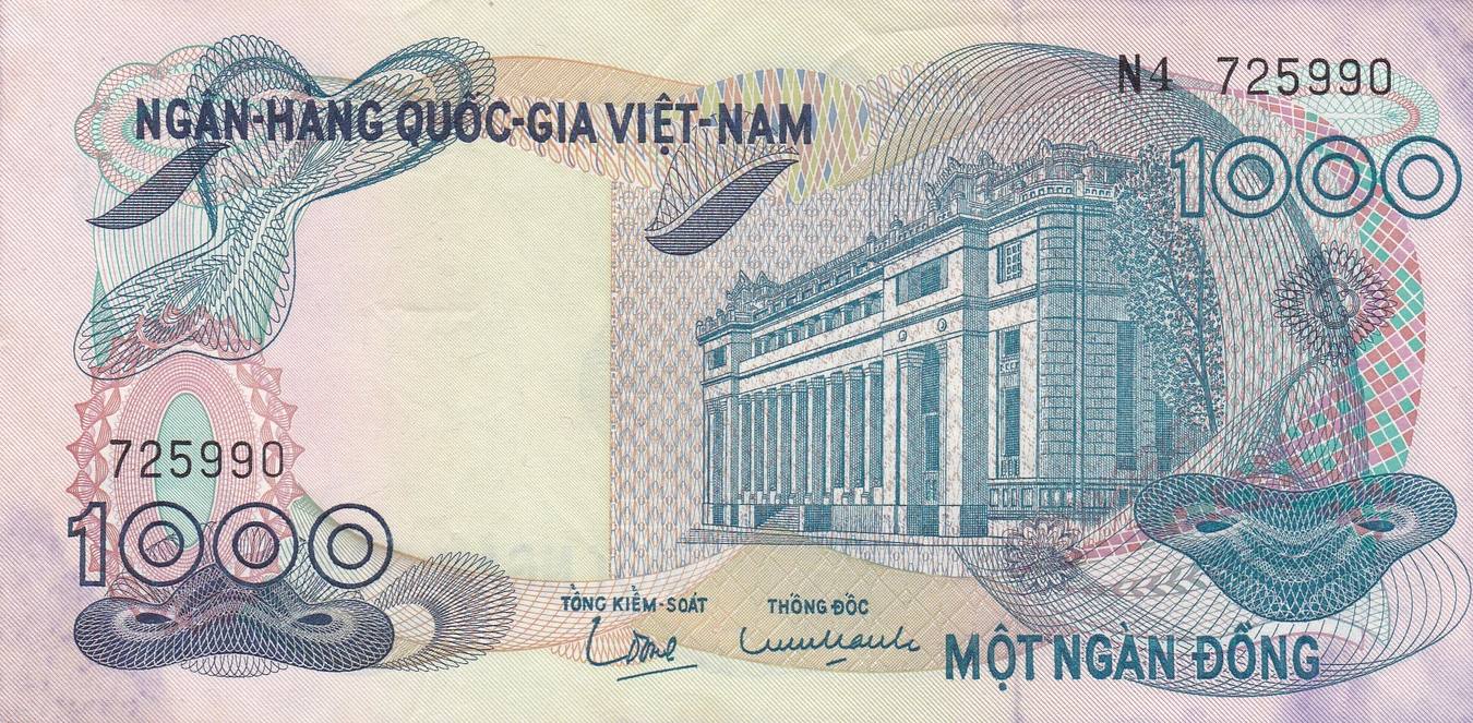 Vietnam 1000 Dong 1972 Geldschein Banknote Viet Nam South EF | MA-Shops