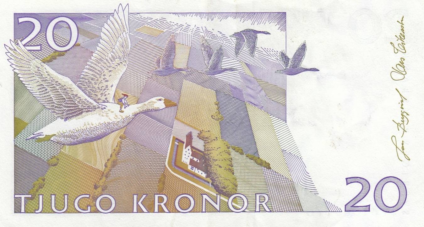 Schweden 20 Kronor 1991 Geldschein Banknote Tjugo Kronor Sveriges