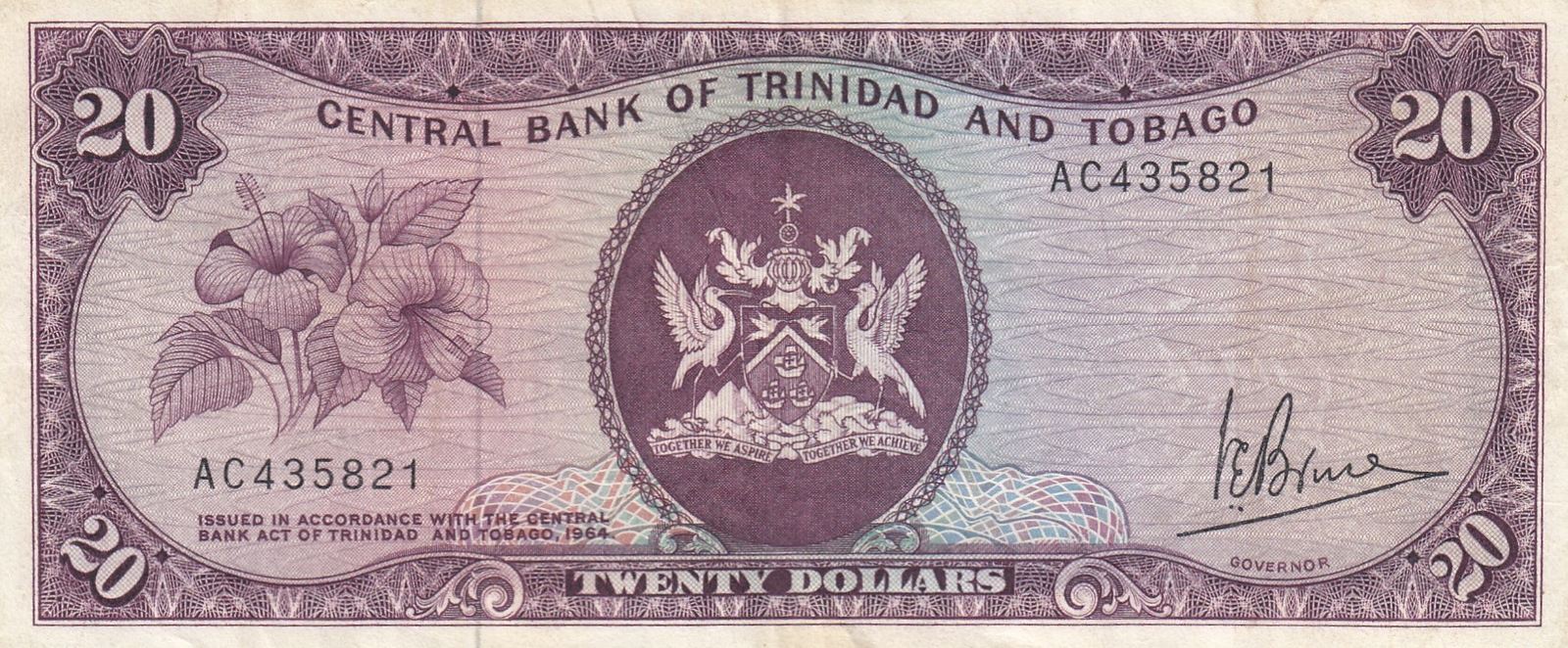 Купюры мм. 20 Долларов Тринидад и Тобаго 1964. 100 Долларов Тринидад и Тобаго 1964. Central Bank of Trinidad and Tobago. 20 Долларов Тринидад и Тобаго.