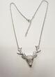 Schöne 925er Silber Kette Silberkette Collier Silbercollier Hirsch Strass Steine