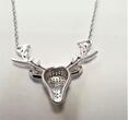 Schöne 925er Silber Kette Silberkette Collier Silbercollier Hirsch Strass Steine