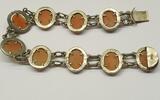 Deutschland Antikschmuck um 1930 Antikes Armband mit Gemmen Markasiten 800er Silber Gemmenarmband Antik getragen, mit Gebrauchsspuren