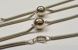 Silbercollier Lange 835er Silber Kette Collier Silberkette getragen, mit Gebrauchsspuren