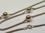 Silbercollier Lange 835er Silber Kette Collier Silberkette getragen, mit Gebrauchsspuren
