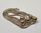 Silbercollier Lange 835er Silber Kette Collier Silberkette getragen, mit Gebrauchsspuren