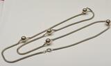 Silbercollier Lange 835er Silber Kette Collier Silberkette getragen, mit Gebrauchsspuren