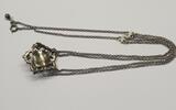 Silberschmuck Antik 835er Silber Kette Collier Silbercollier Silberkette getragen, mit Gebrauchsspuren