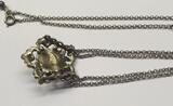 Silberschmuck Antik 835er Silber Kette Collier Silbercollier Silberkette getragen, mit Gebrauchsspuren