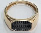 Goldschmuck, Gelbgold 14K 858er Gold Ring mit schwarzen Steinen Goldring gebrauchter Zustand