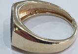Goldschmuck, Gelbgold 14K 858er Gold Ring mit schwarzen Steinen Goldring gebrauchter Zustand