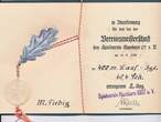 Deutschland Drittes Reich, Deutsches Reich II. Weltkrieg , Sportheft, Vereinsmeisterschaft 1938 Spielverein Hamborn 1907 e.V. Duisburg, Sportabzeichen, 400m Lauf Jugend I