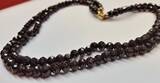 zweireihiges granatcollier Granat Kette Granatschmuck Granatkette mit normalen Gebrauchsspuren