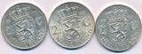 Niederlande 3x 2 1/2 Gulden 1960, 1966 3x Silber Münzen Lot EF