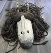 Afrika Alte Holzfigur Große Maske mit Haaren gebrauchter Zustand