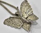 Silberschmuck 925er Silber vintage Filigranes Silberkette Schmeterling Anhänger 925er Silber gebrauchter Zustand