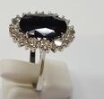 18K Goldring 750 er Gold 1,56 Ct Damenring Brillantring Saphir Saphirring Ring