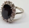 18K Goldring 750 er Gold 1,56 Ct Damenring Brillantring Saphir Saphirring Ring