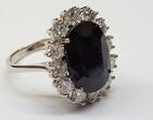 18K Goldring 750 er Gold 1,56 Ct Damenring Brillantring Saphir Saphirring Ring