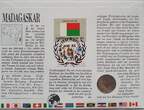 Madagaskar 5 Francs 1986 Münze und Briefmarke Numisbrief CH UNC