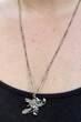 Kette mit Silberanhänger (925er Sterling Silber) Hexe auf Besen Silberschmuck gebraucht, in guter Erhaltung