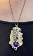 Silberkette (835er Silber) mit Silberanhänger und Amethyst Silberschmuck gebraucht, in guter Erhaltung